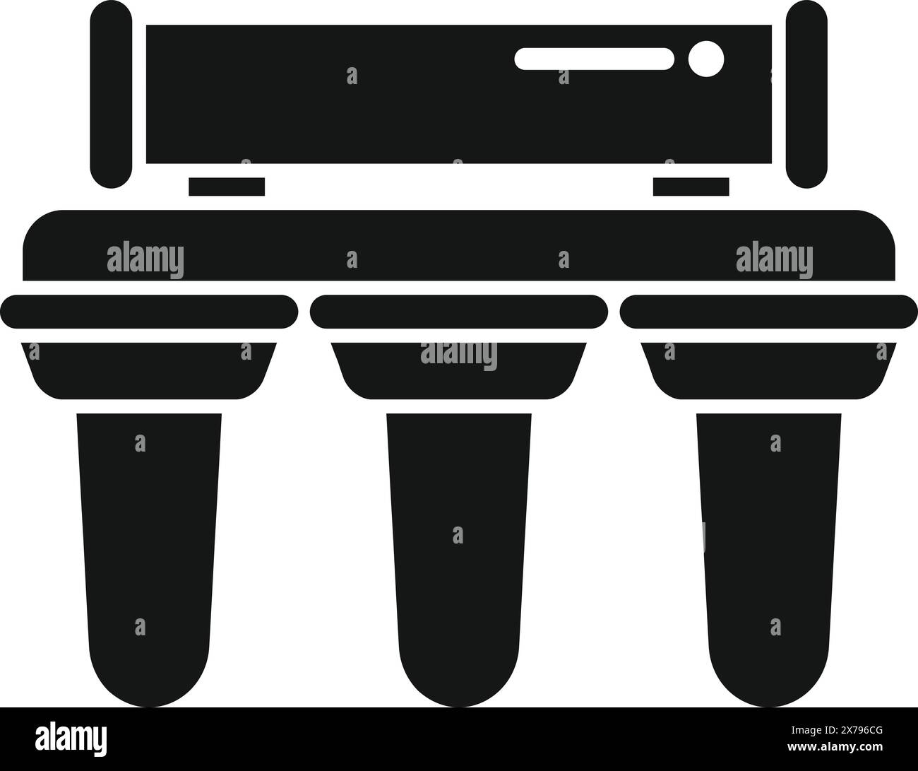Silhouette semplificata di una stampante a getto d'inchiostro con uscita carta, con contrasto bianco e nero in grassetto Illustrazione Vettoriale