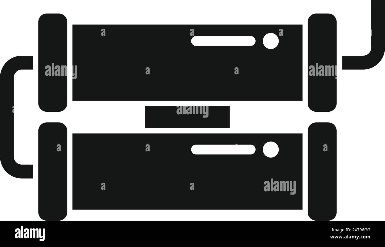 Semplice icona vettoriale di una stampante moderna in bianco e nero, ideale per progetti autorizzati Illustrazione Vettoriale