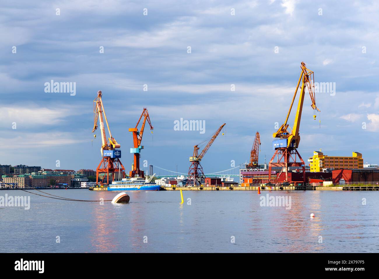 Gru per cantieri navali di Goteborg (Götaverken), a Lundbyvassen, Goteborg, Svezia Foto Stock