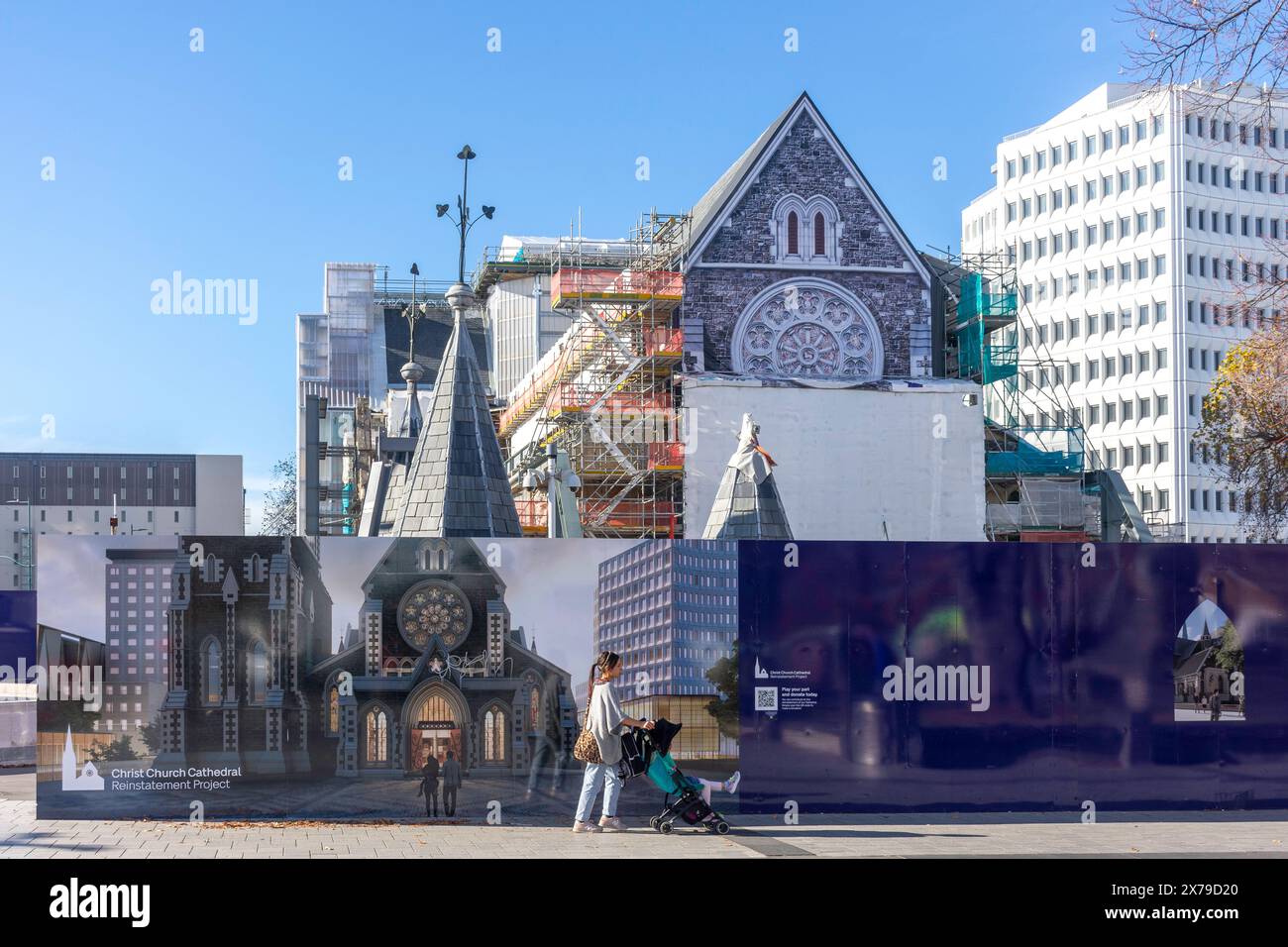 Christ Church Cathedral Earthquake Reconstruction, Cathedral Square, Christchurch Central, Christchurch (Ōtautahi), Canterbury, nuova Zelanda Foto Stock