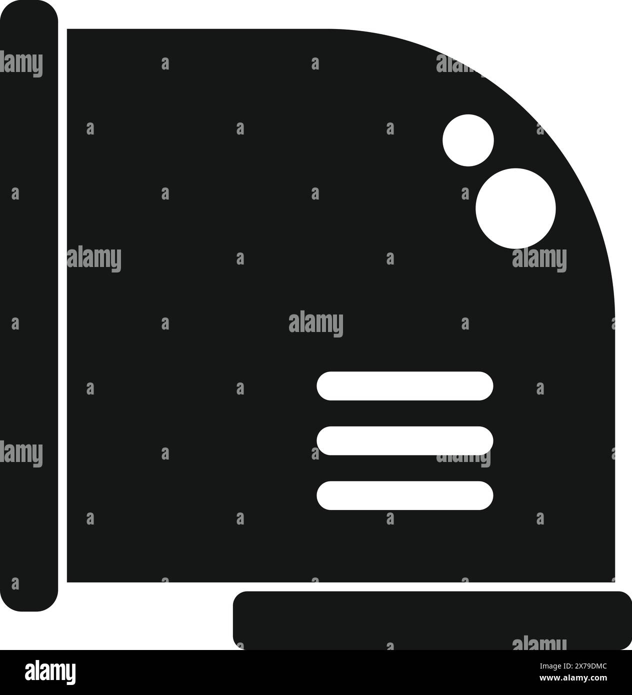 Icona vettoriale in bianco e nero di un moderno ferro da stiro elettrico per l'abbigliamento Illustrazione Vettoriale