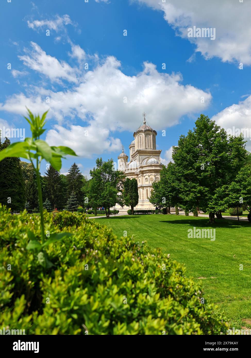 Monastero di Arges, Romania. Curtea de Arges, leggenda di Manole, punto di riferimento nella Valacchia medievale, Romania Foto Stock