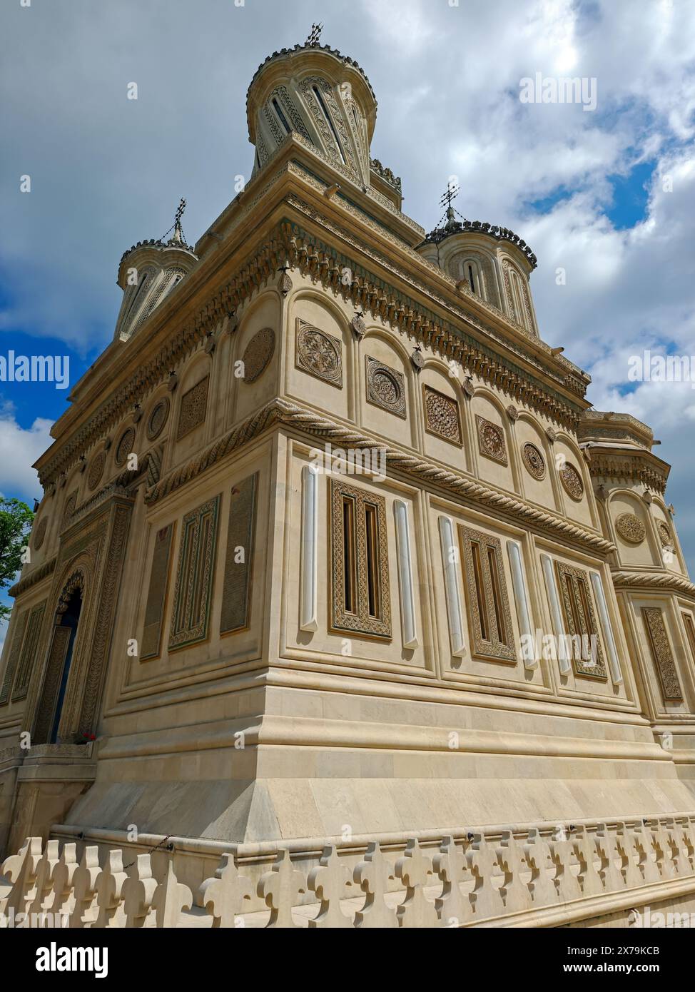 Monastero di Arges, Romania. Curtea de Arges, leggenda di Manole, punto di riferimento nella Valacchia medievale, Romania Foto Stock