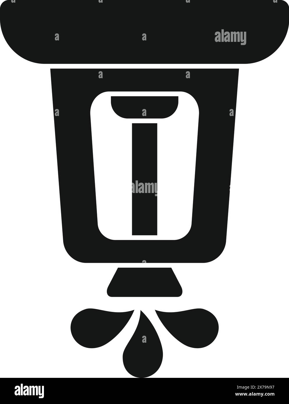 Immagine dell'icona di un cestino che perde i rifiuti che rappresenta la preoccupazione per l'ambiente e l'inquinamento nelle aree urbane Illustrazione Vettoriale