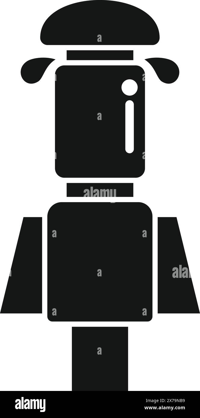 Icona grafica di un accessorio flash rétro nella silhouette Illustrazione Vettoriale