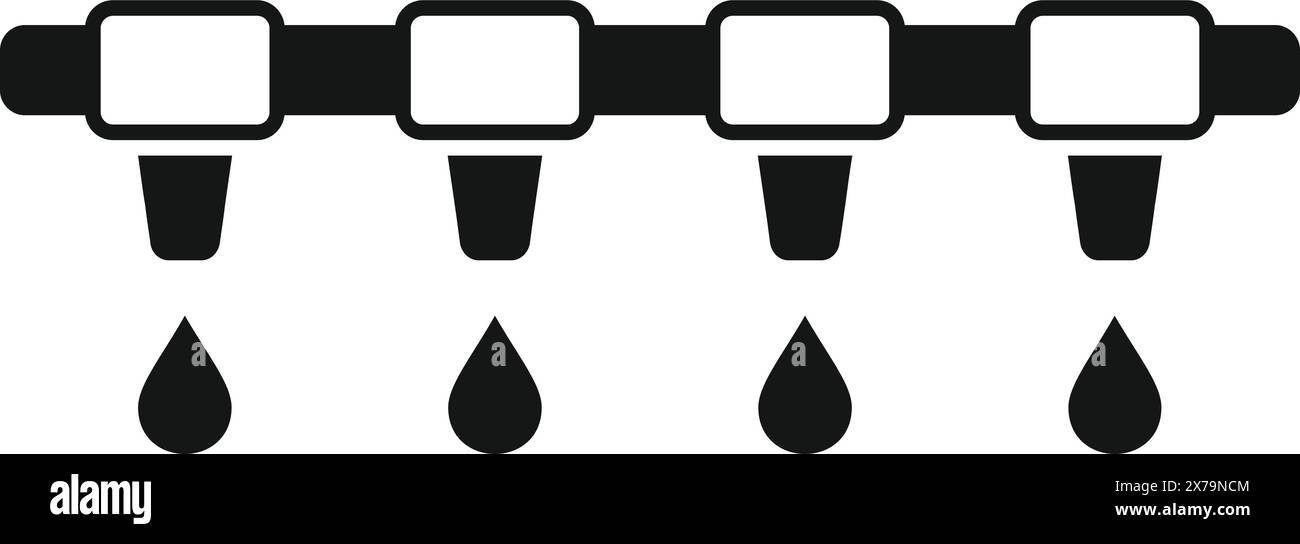 Sistema di filtraggio dell'acqua moderno e minimalista icona con gocce vettoriali per la purificazione e l'acqua potabile pulita. Elemento grafico isolato per l'impianto idraulico di cucine domestiche Illustrazione Vettoriale