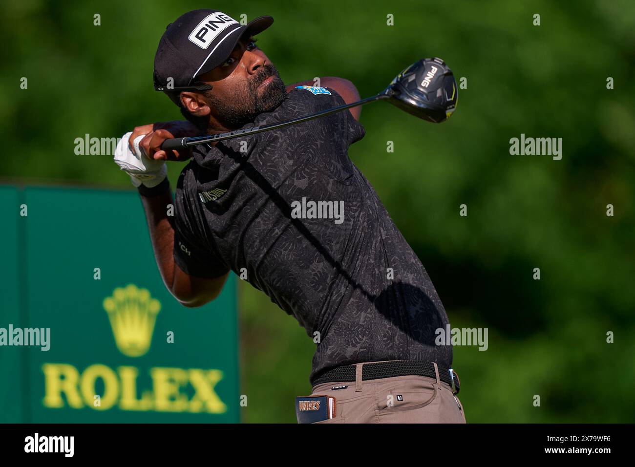 Sahit Theegala degli Stati Uniti in azione durante il terzo round del campionato PGA 2024 al Valhalla Golf Club il 18 maggio 2024 a Louisville, Ken Foto Stock