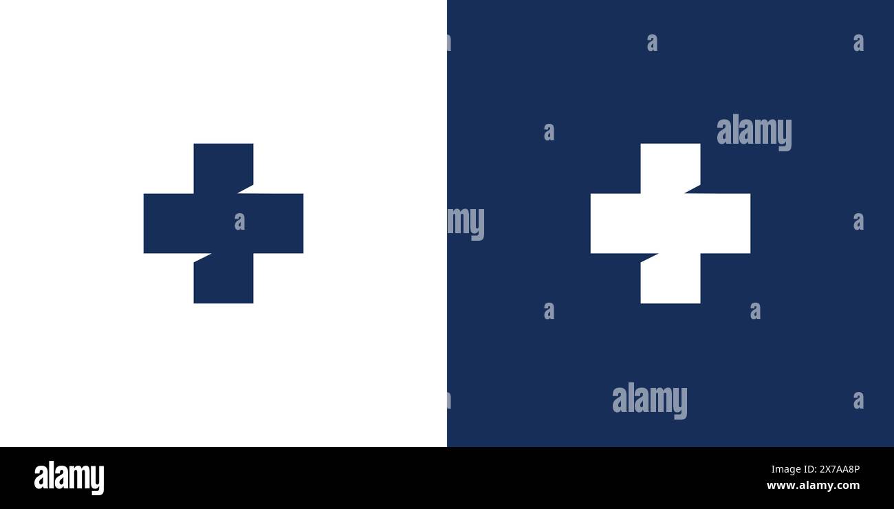 Esclusivo e semplice design con logo Plus Illustrazione Vettoriale