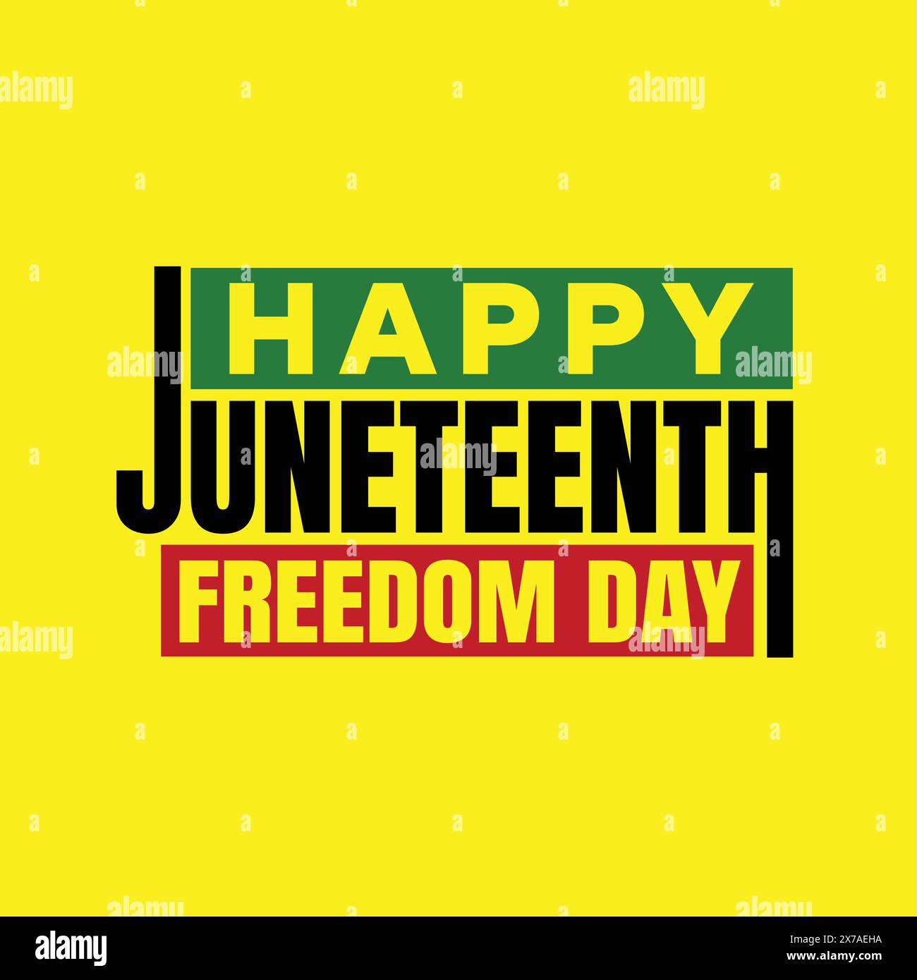 Happy Juneteenth disegno tipografico per celebrare la giornata della libertà d'America il 19 giugno. Striscione razzista, poster, striscione. I neri africani hanno ragione Illustrazione Vettoriale