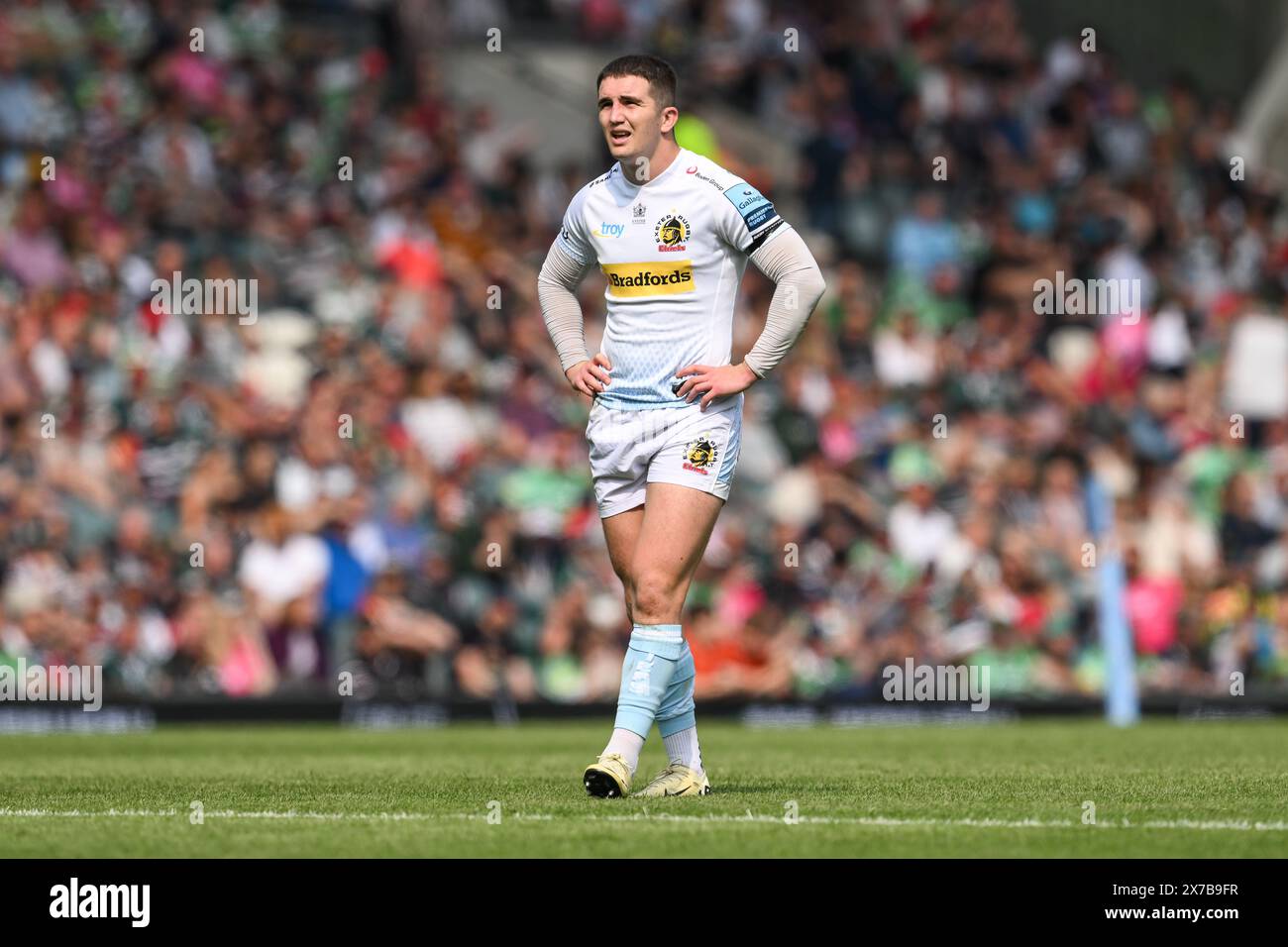Dan John degli Exeter Chiefs durante il Gallagher Premiership Match Leicester Tigers vs Exeter Chiefs a Mattioli Woods Welford Road, Leicester, Regno Unito, 18 maggio 2024 (foto di Craig Thomas/News Images) in, il 18/5/2024. (Foto di Craig Thomas/News Images/Sipa USA) credito: SIPA USA/Alamy Live News Foto Stock