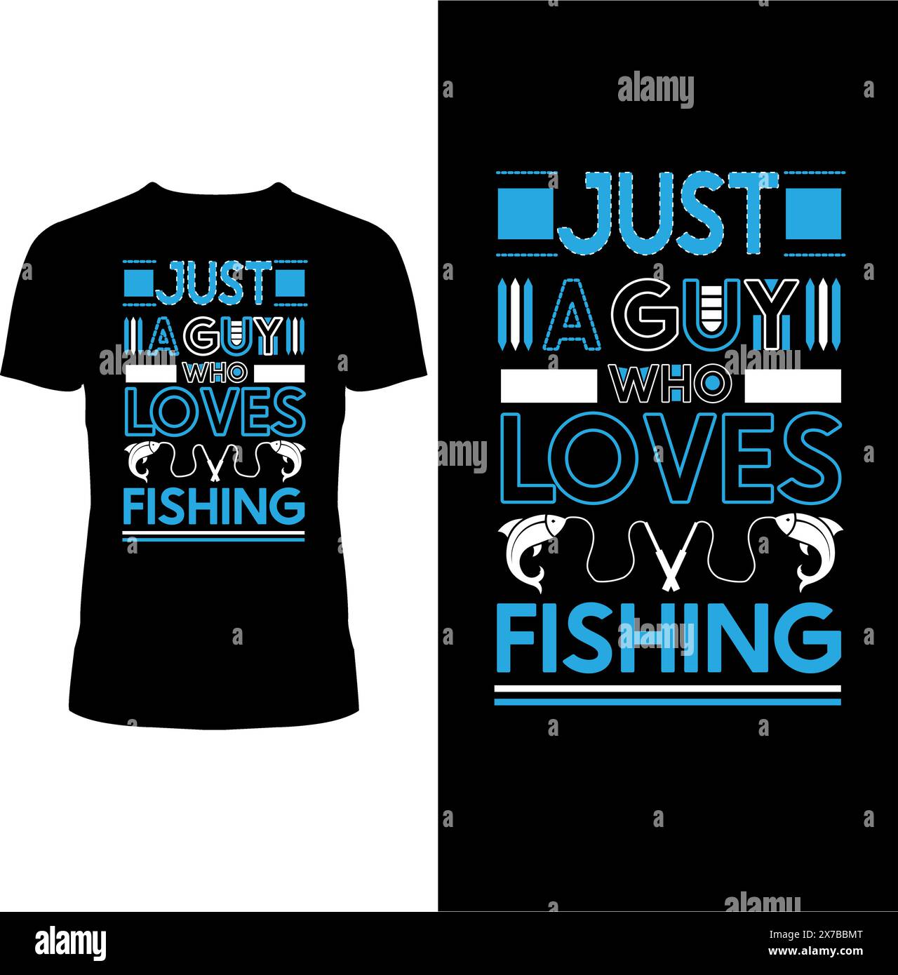 Solo Un ragazzo che ama la pesca, l'artigianato da pesca Design per t-shirt Illustrazione Vettoriale