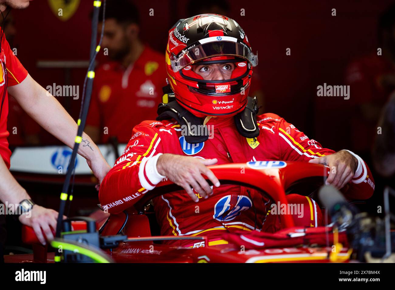 #55 Carlos Sainz (ESP, Scuderia Ferrari HP), Gran Premio di F1 dell'Emilia-Romagna all'autodromo Internazionale Enzo e Dino Ferrari il 18 maggio 2024 a Imola, Italia. (Foto di HOCH ZWEI) Foto Stock