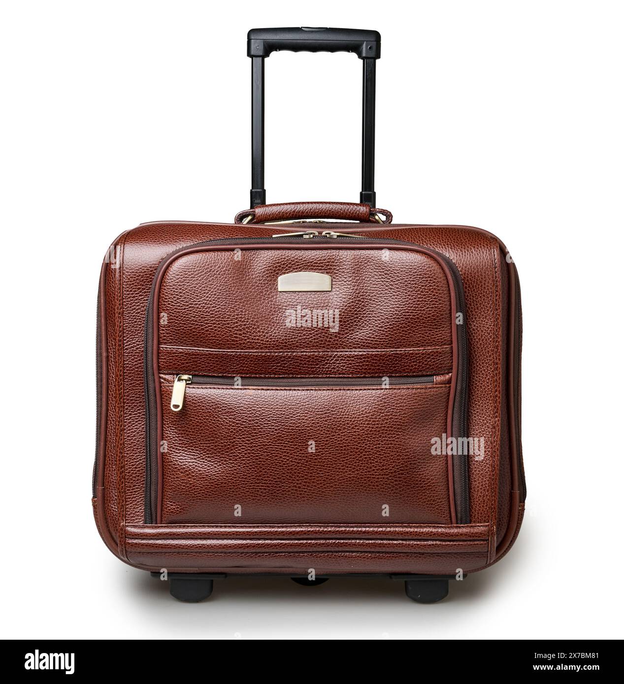 valigia da viaggio in cabina in pelle isolata Foto Stock