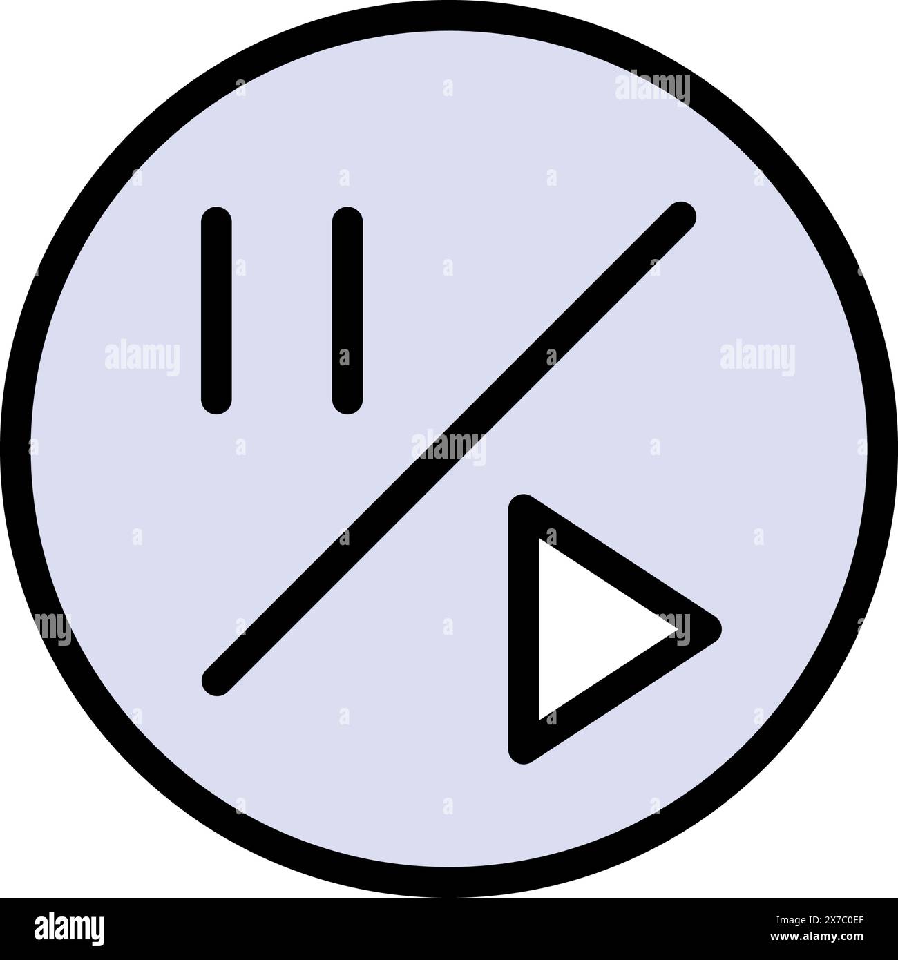Pulsante di riproduzione e pausa, illustrazione dell'icona del colore vettoriale. Lettore audio video. Semplice icona del pulsante vettoriale isolata su sfondo bianco. Illustrazione Vettoriale