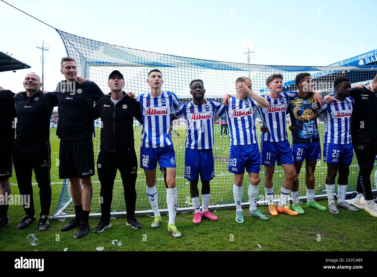 Odense, Danimarca. 19 maggio 2024. 3F Super League match tra OB e Randers FC al Nature Energy Park di Odense, domenica 19 maggio 2024. (Foto: Mads Claus Rasmussen/Scanpix 2024) credito: Ritzau/Alamy Live News Foto Stock