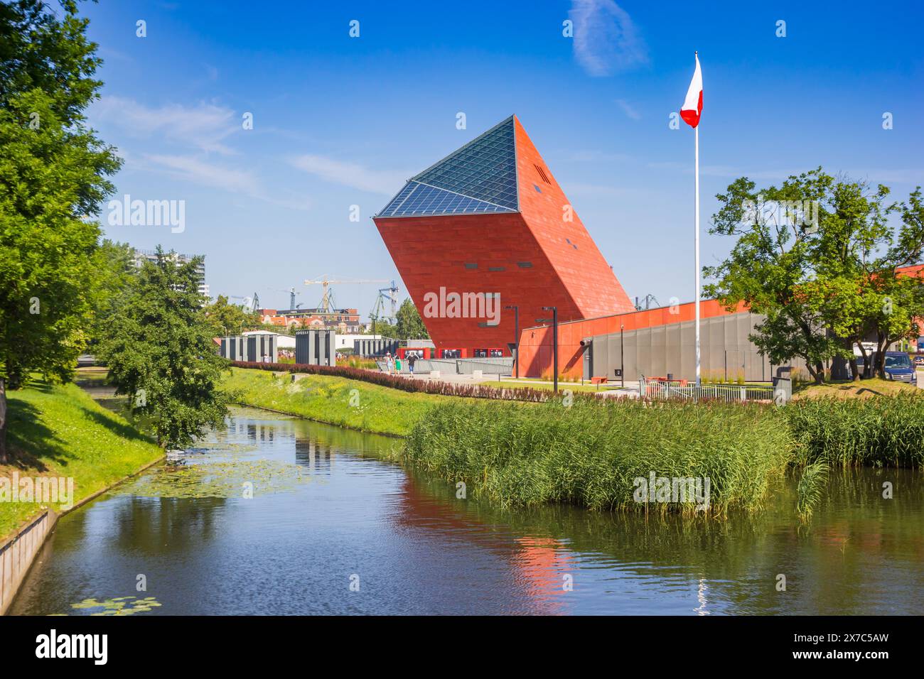 Edificio moderno del Museo della seconda Guerra Mondiale a Danzica, Polonia Foto Stock