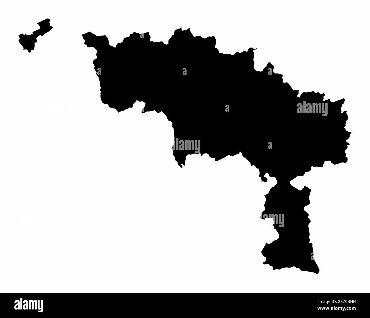 Mappa della sagoma della provincia di Hainaut isolata su backgound bianco, Belgio Illustrazione Vettoriale
