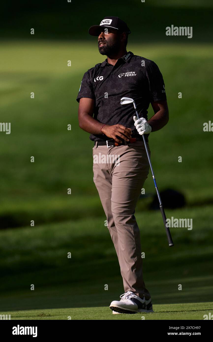 Sahith Theegala degli Stati Uniti in azione durante la terza giornata del campionato PGA 2024 al Valhalla Golf Club il 18 maggio 2024 a Louisville, Kentucky. Foto Stock