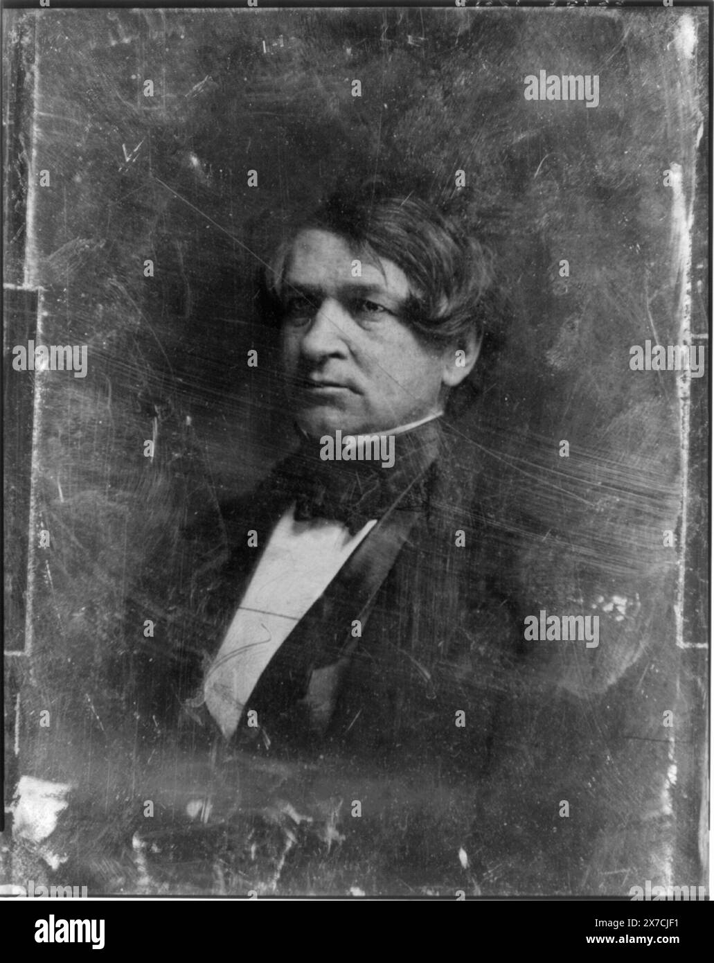 William L. Dayton, half-length portrait, tre quarti a sinistra, graffiato sul retro della targa: 108; Dayton, William L., Identification from Engraving by J.C. Buttre., Hallmark: [Asterisk], Transfer; U.S. War College; 1920; (DLC/PP-1920:46153)., fa parte di: daguerreotype Collection , prodotta dallo studio di Mathew Brady.. Dayton, William L., (William Lewis), 1807-1864. Foto Stock