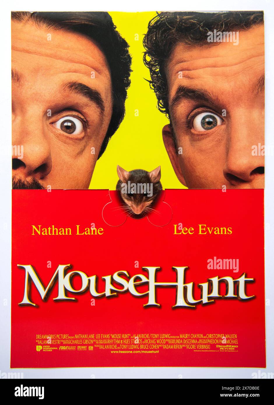 Copertina di informazioni pubblicitarie per il film mouse Hunt, una commedia d'azione che è stata pubblicata nel 1997 Foto Stock