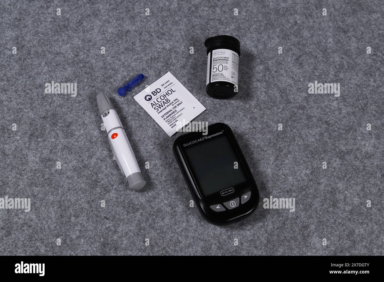 Il diabete mellito, spesso noto semplicemente come diabete, è un gruppo di malattie endocrine comuni caratterizzate da un elevato livello di zucchero nel sangue sostenuto!!! Foto Stock