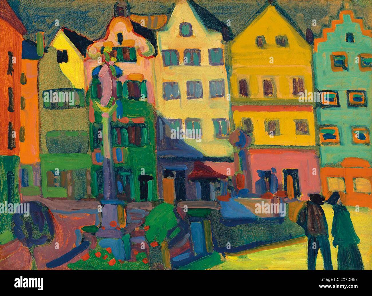 Weilheim-Marienplatz dipinto della pittrice russa Wassily Kandinsky. 1909 Foto Stock