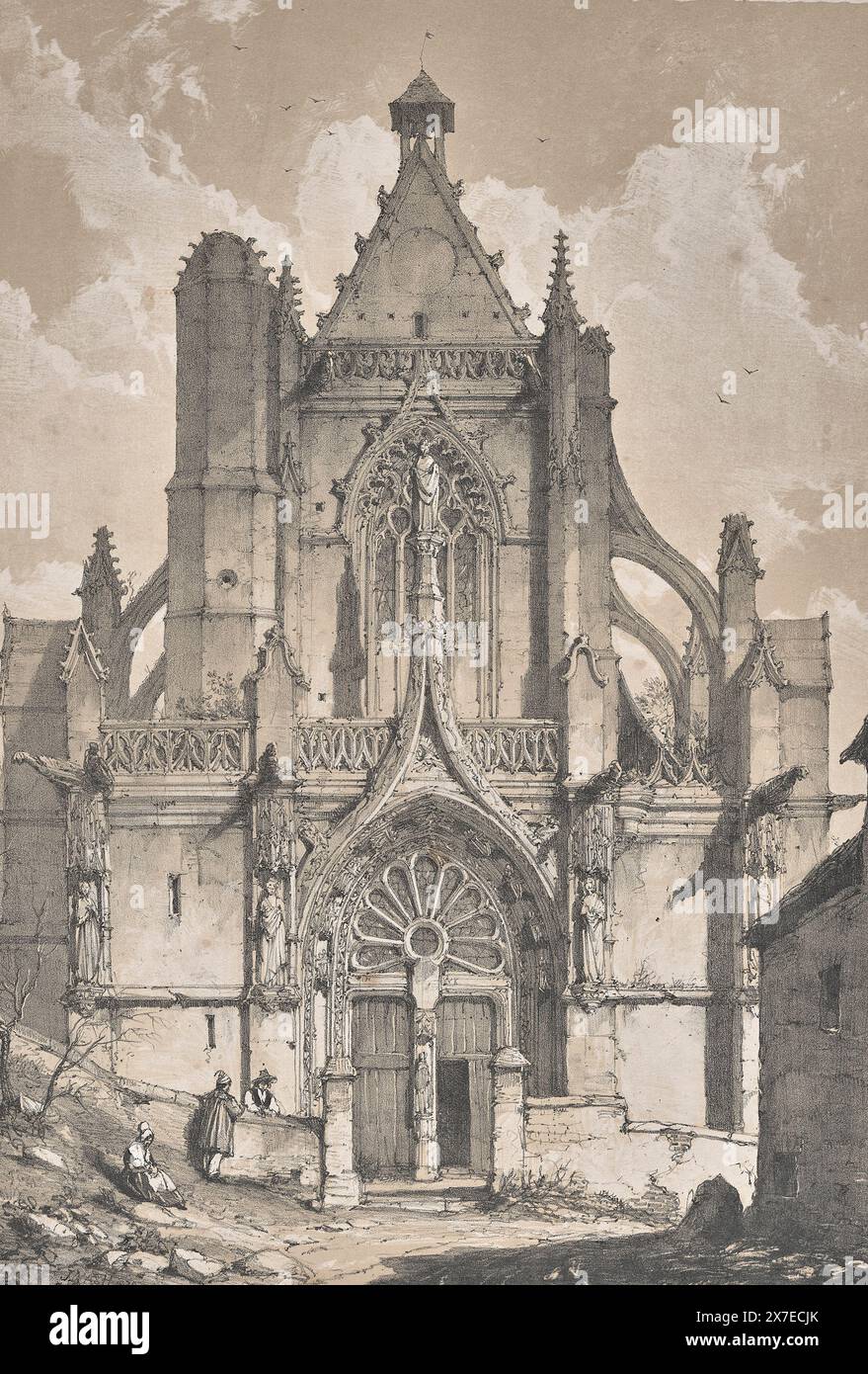 Architettura del Medioevo: Chiesa di Serran, vicino a Gisore By Joseph Nash 1838 Foto Stock