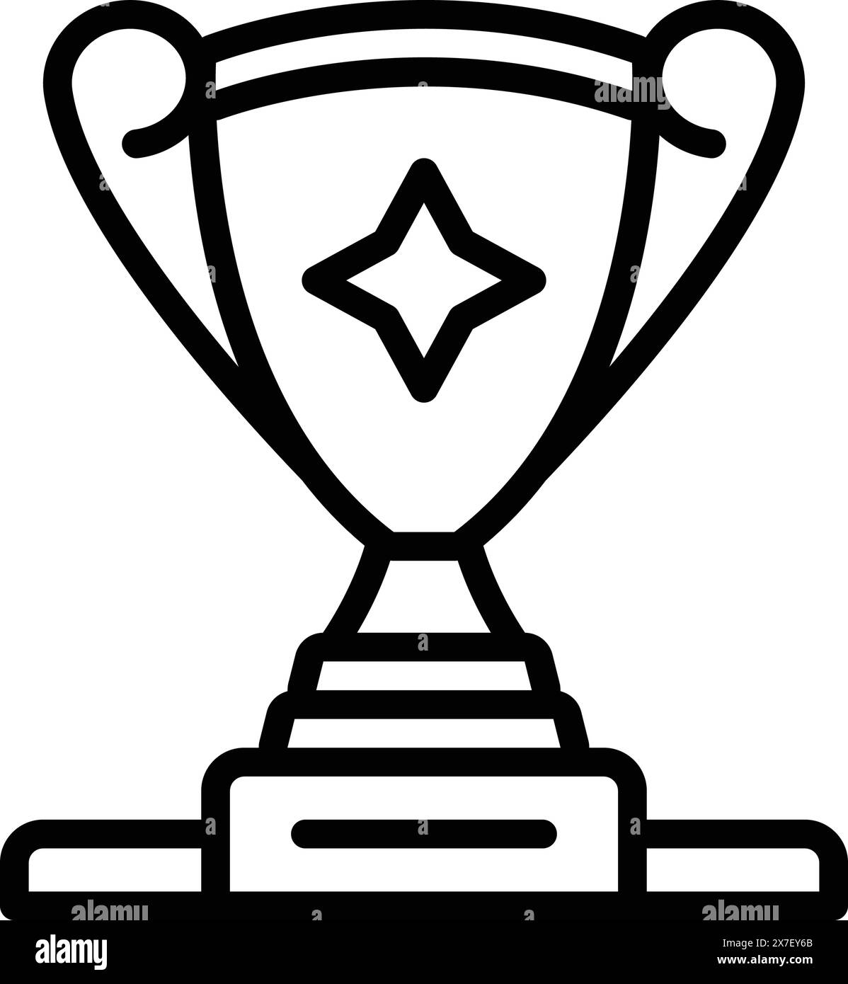 Icona della coppa del trofeo sul leggio del podio, campione Illustrazione Vettoriale