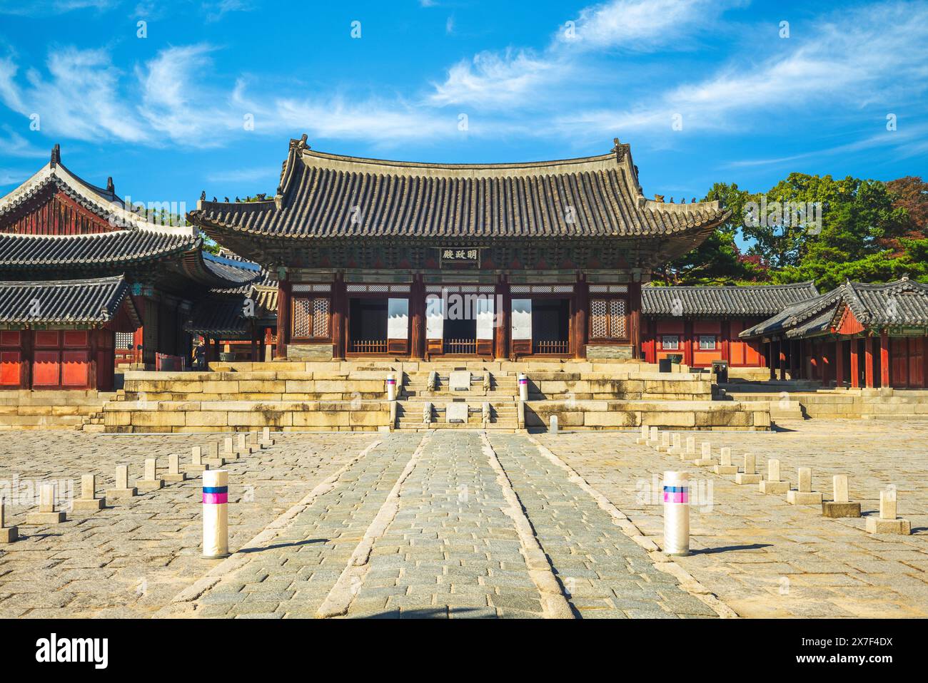 Myeongjeongjeon, sala principale di Changgyeonggung a seoul, corea del Sud. Traduzione: Myeongjeongjeon Foto Stock
