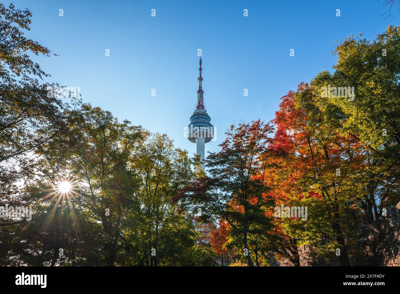N seoul Tower, nota anche come Namsan Tower o YTN Seoul Tower, situata a Namsan, Seoul, Corea del Sud Foto Stock