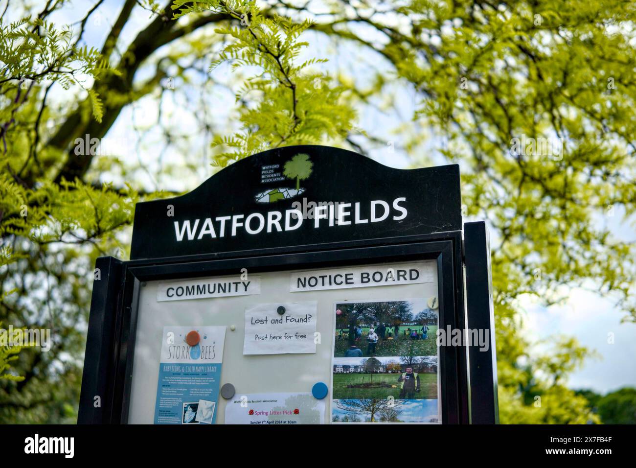 Watford Fields open space, Watford, Hertfordshire, Inghilterra, Regno Unito Foto Stock