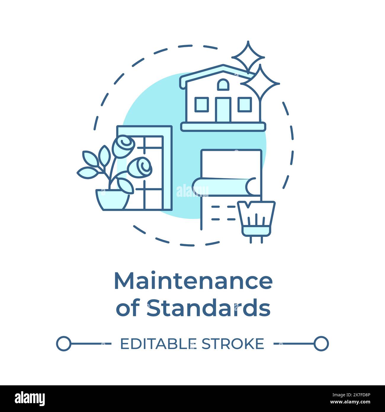 Manutenzione dell'icona Concept blu morbido degli standard Illustrazione Vettoriale