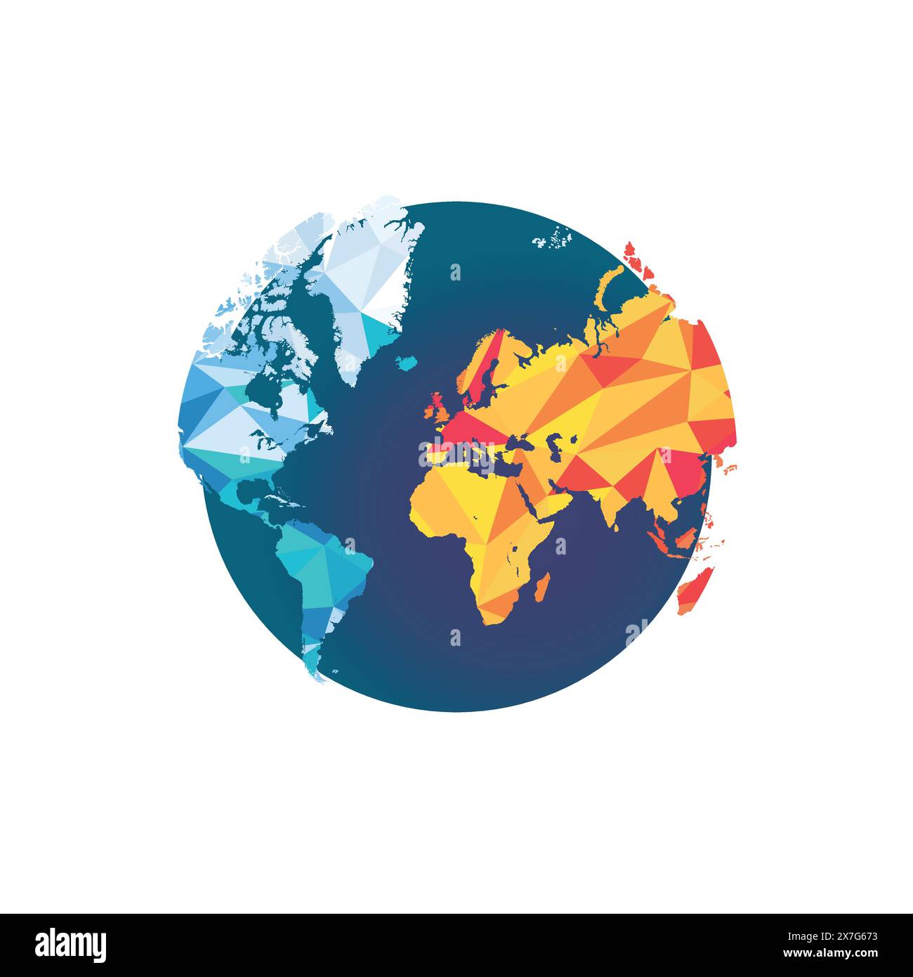 Design vettoriale del globo poligono isolato su sfondo bianco. Illustrazione vettoriale Illustrazione Vettoriale