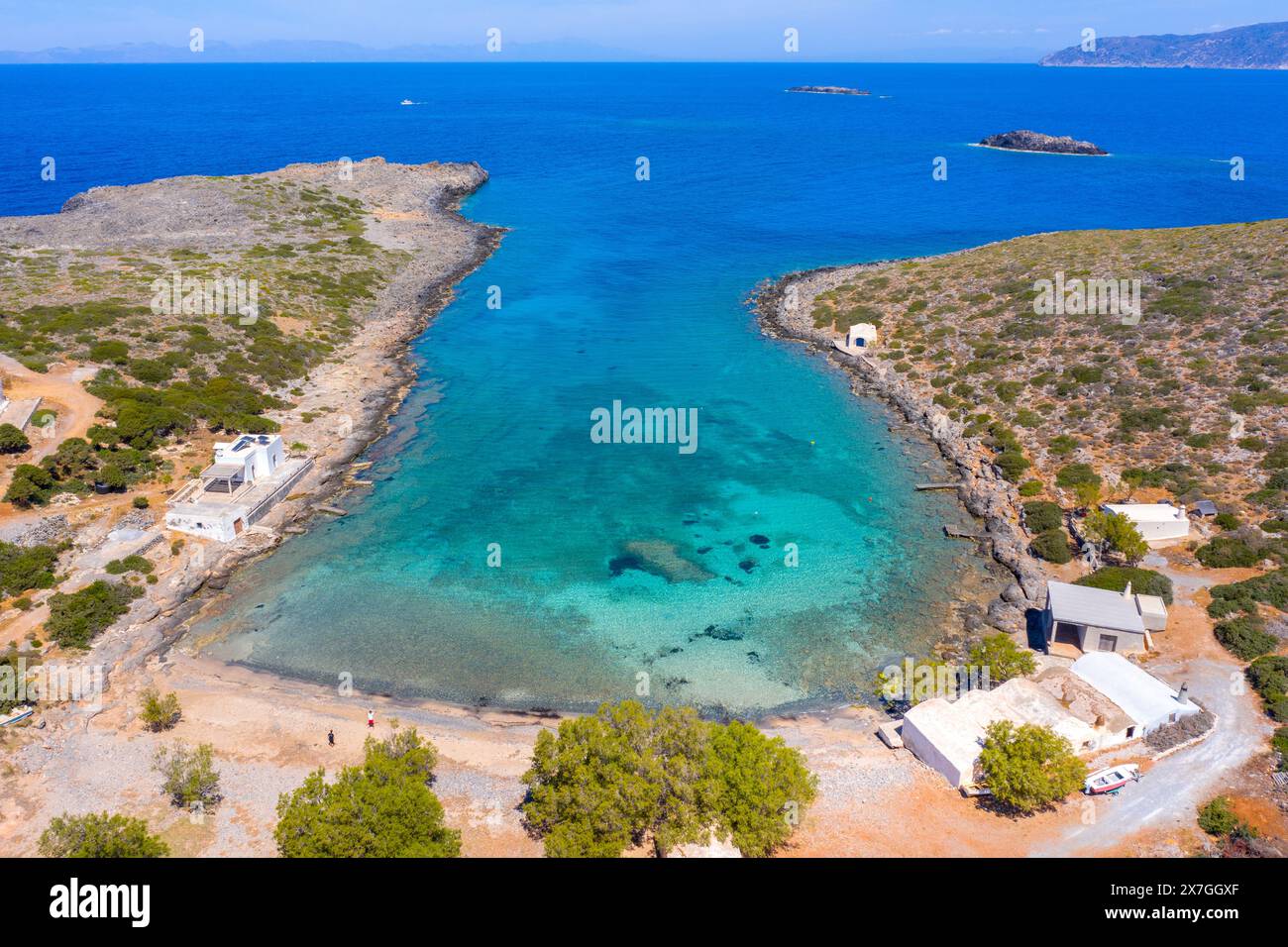 Incredibile spiaggia di Limnionas nell'isola di Citera, in Grecia. Foto Stock