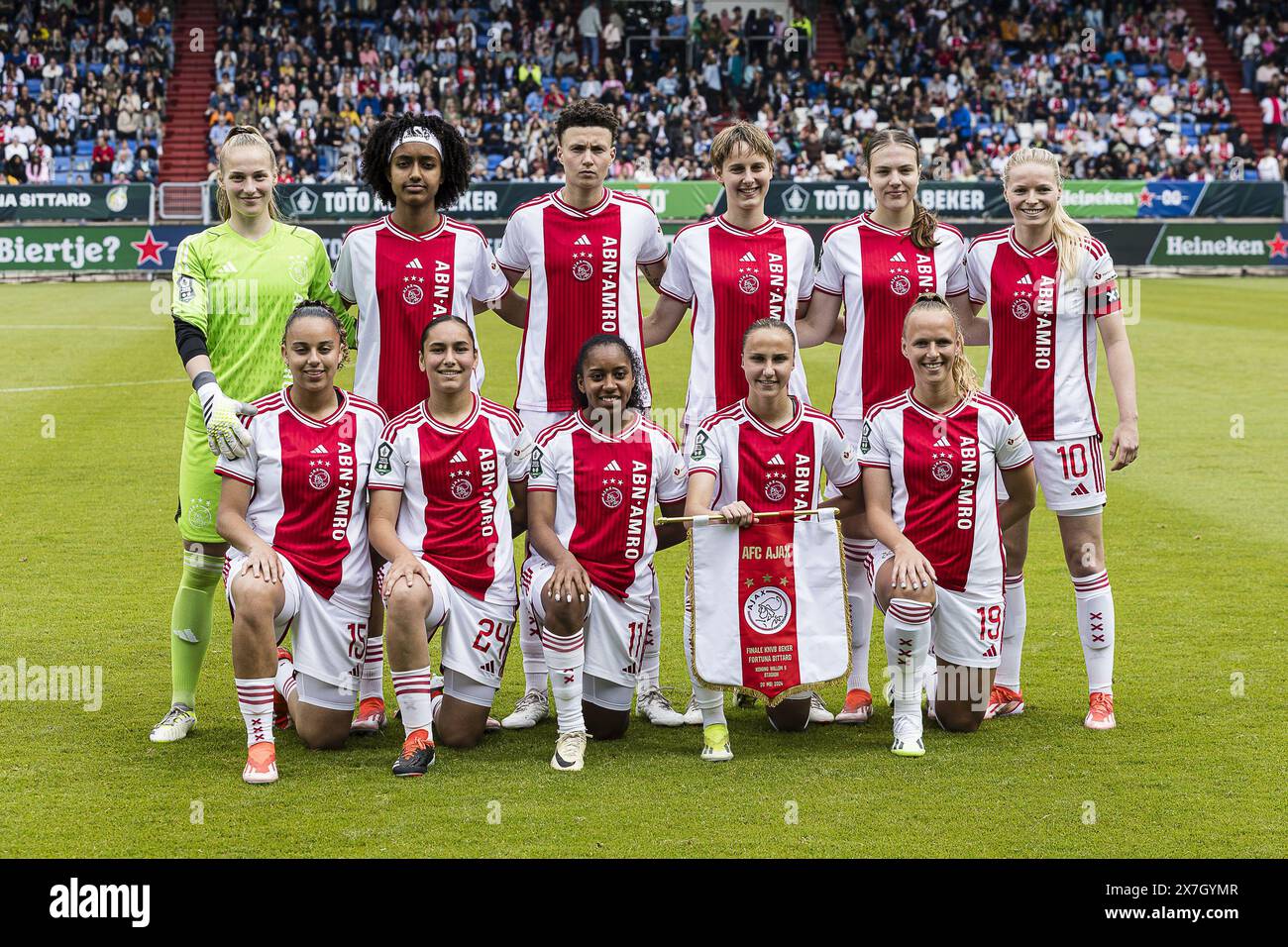 Tilburg, Paesi Bassi. 20 maggio 2024. TILBURG - 20-05-2024. Stadio Koning Willem II. AJAX - fortuna Sittard (donna) cupfinal. Foto della squadra Ajax. Crediti: Pro Shots/Alamy Live News Foto Stock