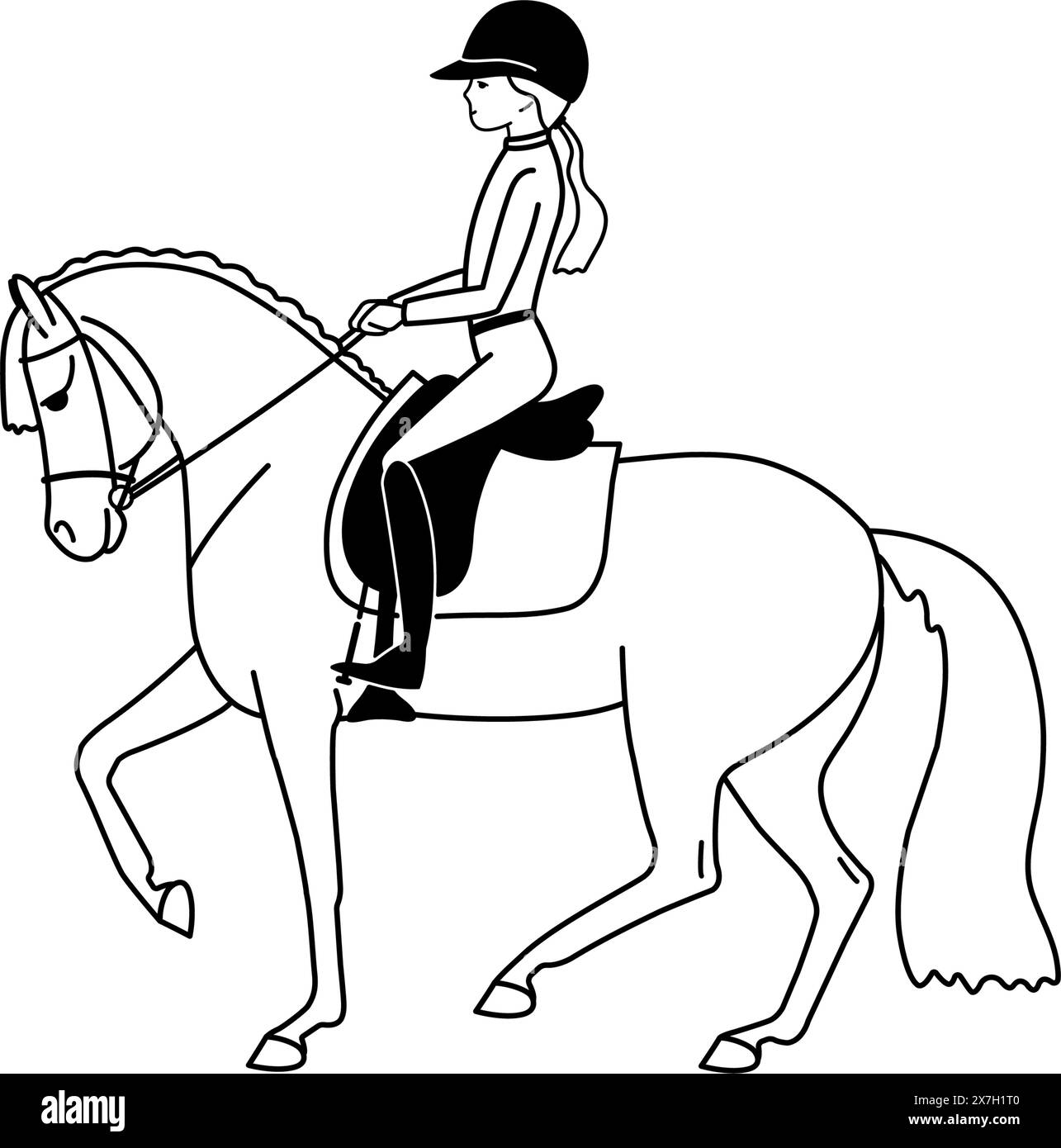 Ragazza su un pony Illustrazione Vettoriale