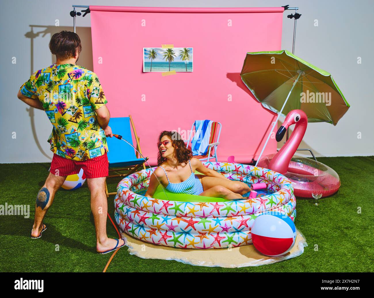 Costume Intero Uomo NET TOYS Stile Marinaio – Tuta Retro Rossa E Bianca A Righe, Taglia M (48/50), Idea Carnevale E Spiaggia