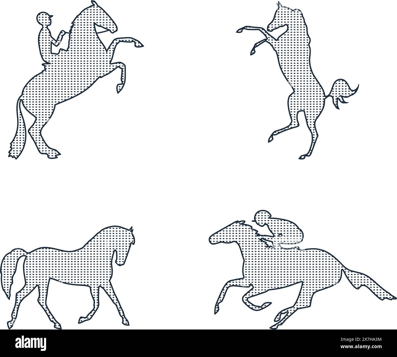 Design del logo sul tema equestre Illustrazione Vettoriale