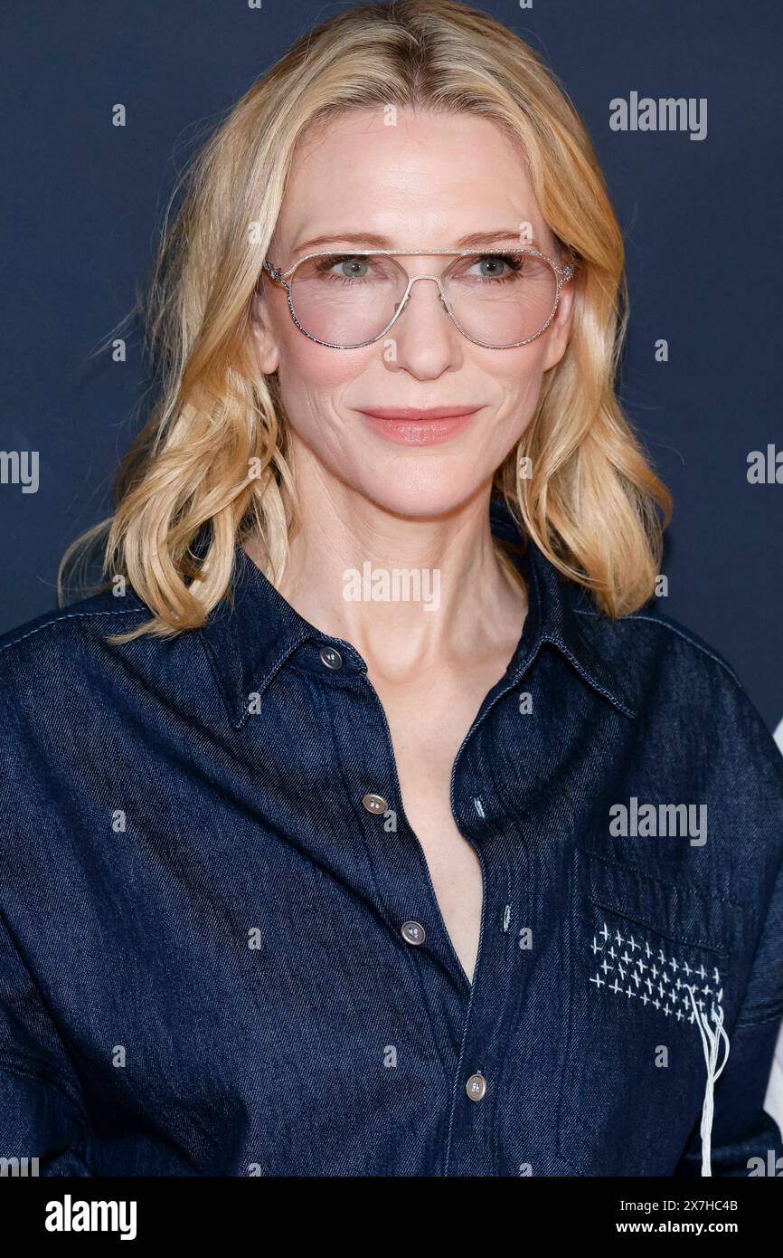 Cate Blanchett partecipa al Kering Women in Motion Talk durante il 77° Festival di Cannes all'Hotel Majestic di Cannes, in Francia, il 20 maggio 2024. Foto Stock