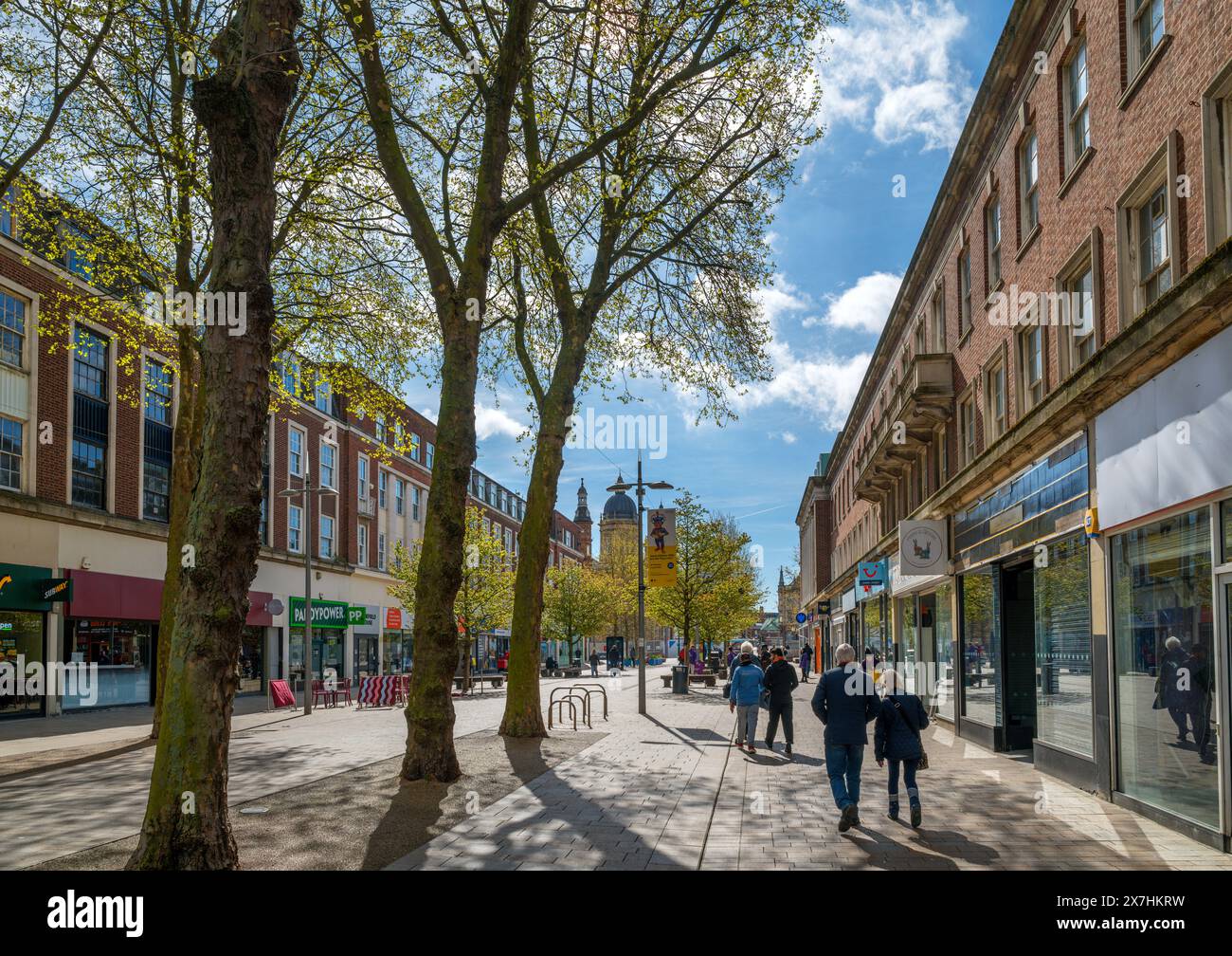 Vista su King Edward Street nel centro della città, Kingston upon Hull, Yorkshire, Inghilterra, Regno Unito Foto Stock