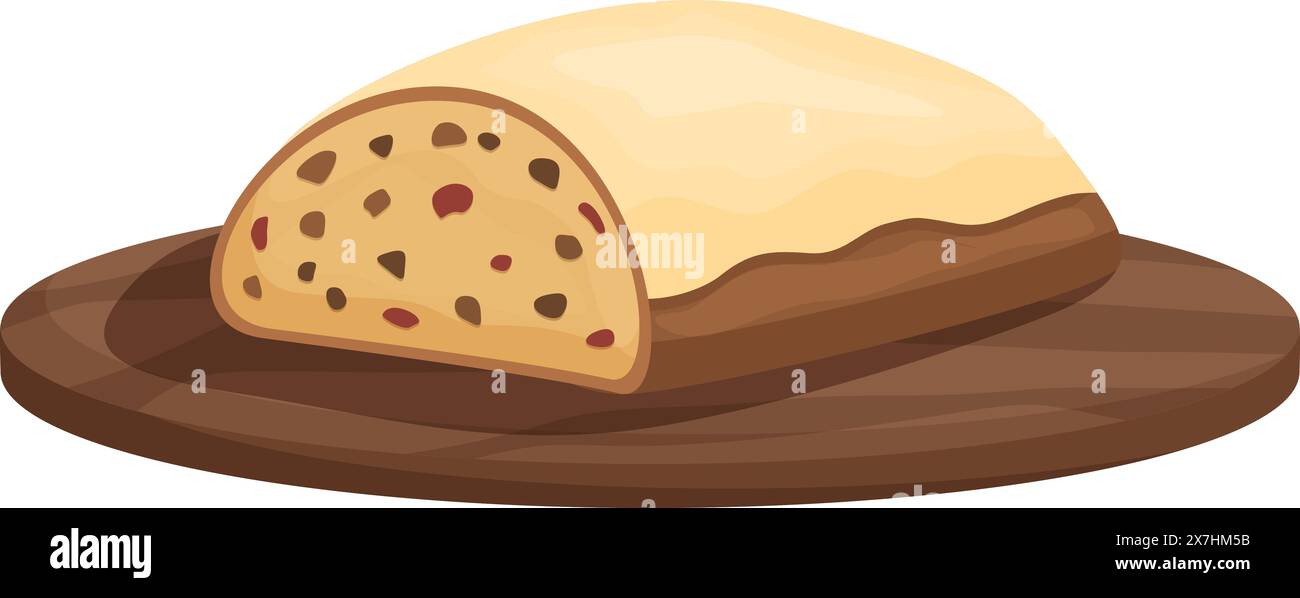 Illustrazione vettoriale di una quesadilla al formaggio, un piatto tradizionale messicano, su un tavolo da servizio in legno Illustrazione Vettoriale