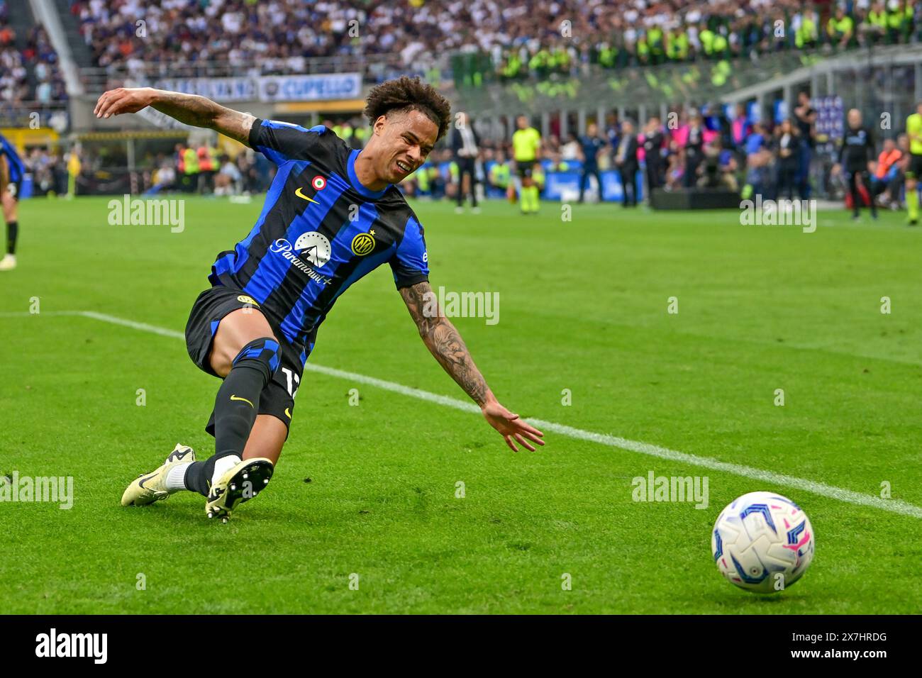 Milano, Italia. 19 maggio 2024. Tajon Buchanan (17) dell'Inter visto nella partita di serie A tra Inter e Lazio a Giuseppe Meazza a Milano. (Photo Credit: Gonzales Photo/Alamy Live News Foto Stock