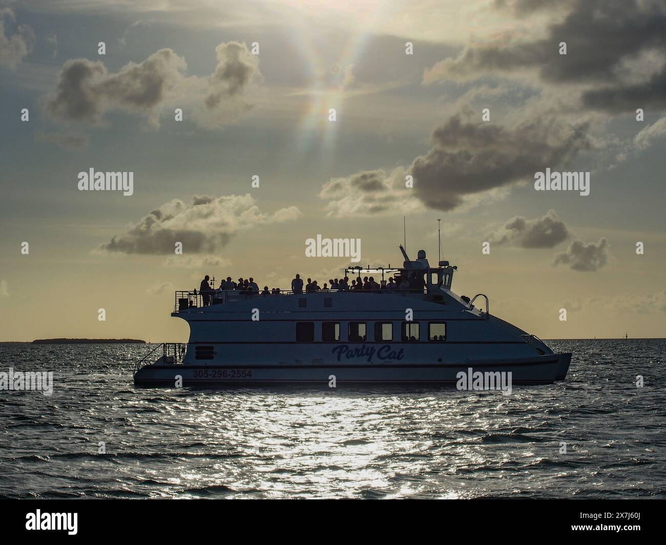 Crociera al tramonto a Key West, Florida USA, 16 aprile 2024 Foto Stock