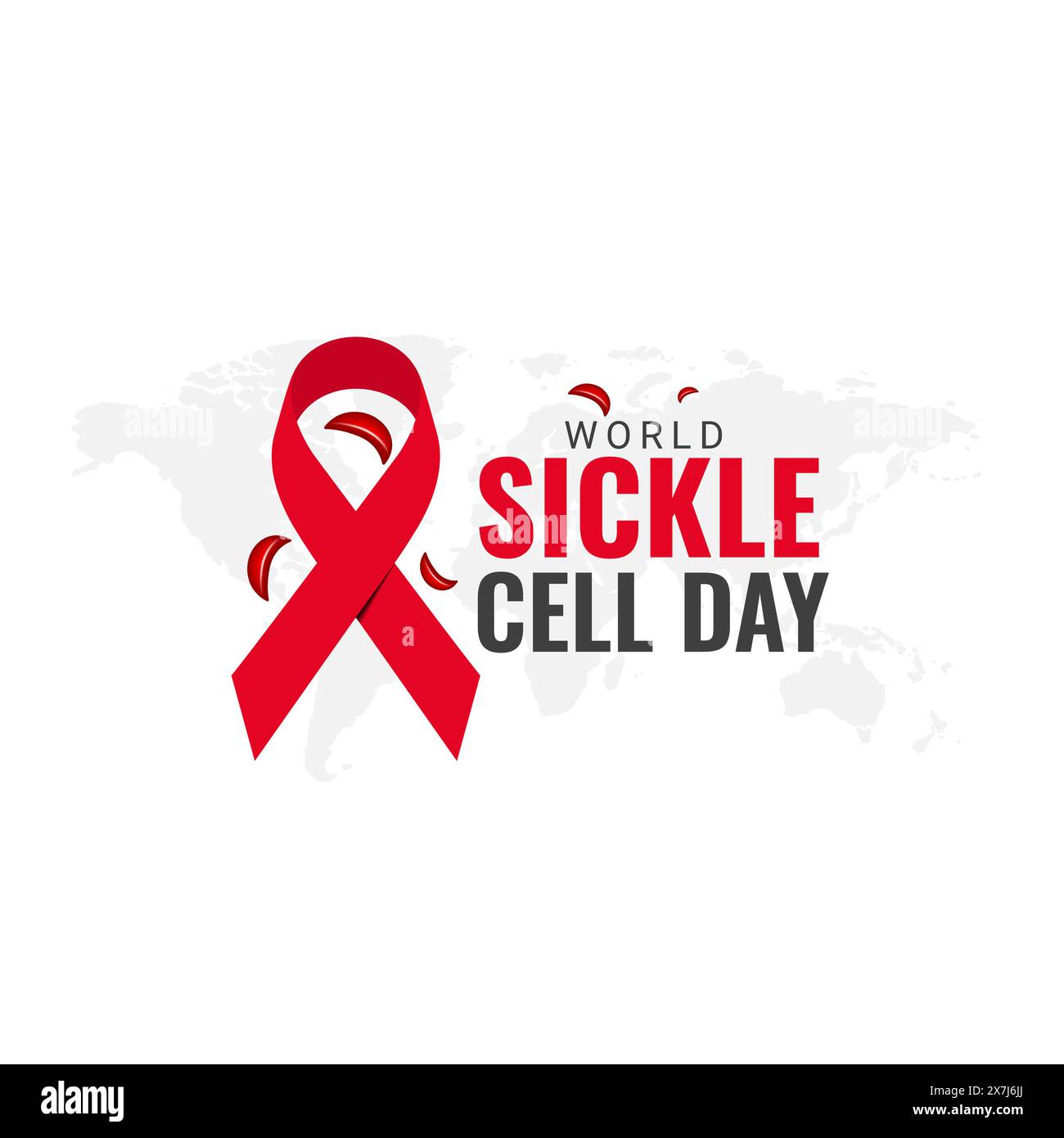 Giornata mondiale delle cellule di falce. sfondo, banner, scheda, poster, modello, la grafica vettoriale del World Sickle Cell Awareness Day è buona per festeggiare Illustrazione Vettoriale