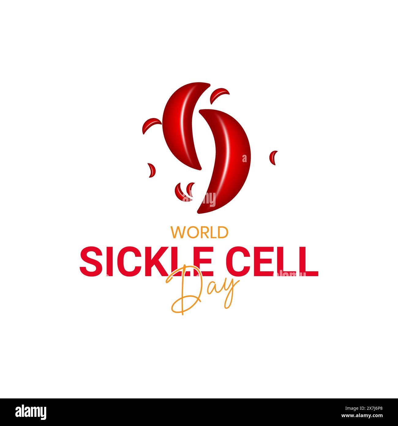 Giornata mondiale delle cellule di falce. sfondo, banner, scheda, poster, modello, la grafica vettoriale del World Sickle Cell Awareness Day è buona per festeggiare Illustrazione Vettoriale