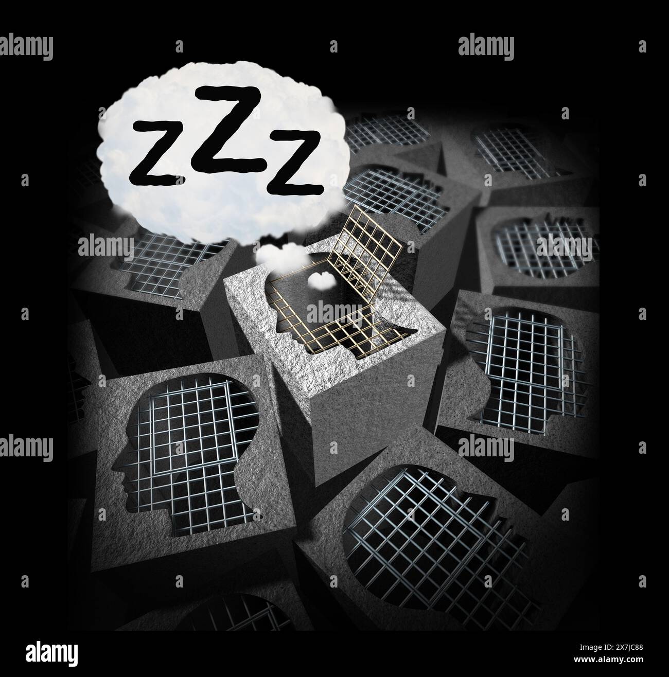 Lucid Dreaming as sleep therapy for Freedom from Insomnia and riposare for mental Health as Sleeping therapies to train Dreams . Foto Stock