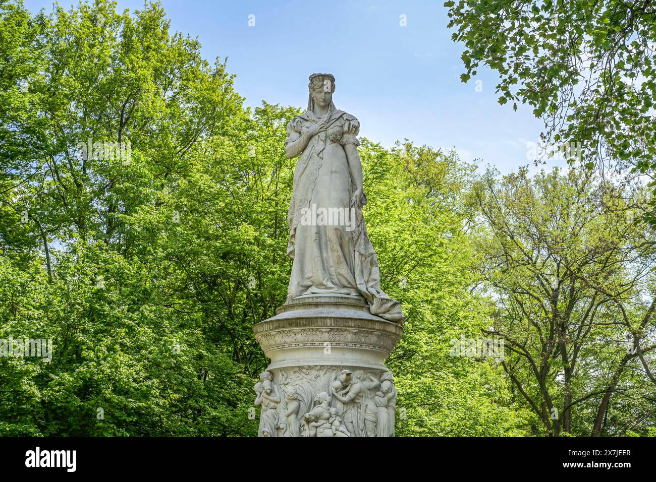 Denkmal Königin Luise von Preußen, Luiseninsel, Großer Tiergarten, Tiergarten, Mitte, Berlino, Deutschland *** Monumento alla Regina Luisa di Prussia, Luiseninsel, Großer Tiergarten, Tiergarten, Mitte, Berlino, Germania Foto Stock