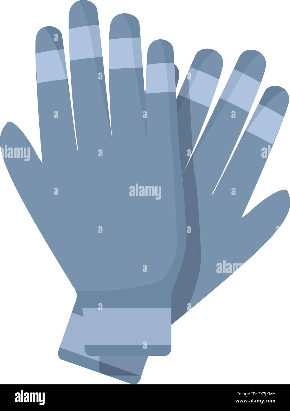 Illustrazione vettoriale dei guanti protettivi in gomma blu per la pulizia o l'uso medico Illustrazione Vettoriale