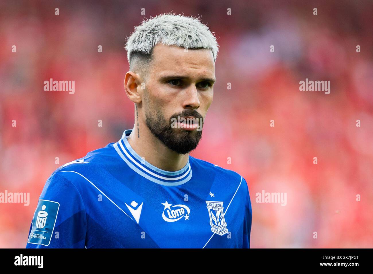 Kristoffer Velde di Lech visto durante la partita polacca di PKO BP Ekstraklasa League tra Widzew Lodz e Lech Poznan allo stadio municipale di Widzew Lodz. Foto Stock