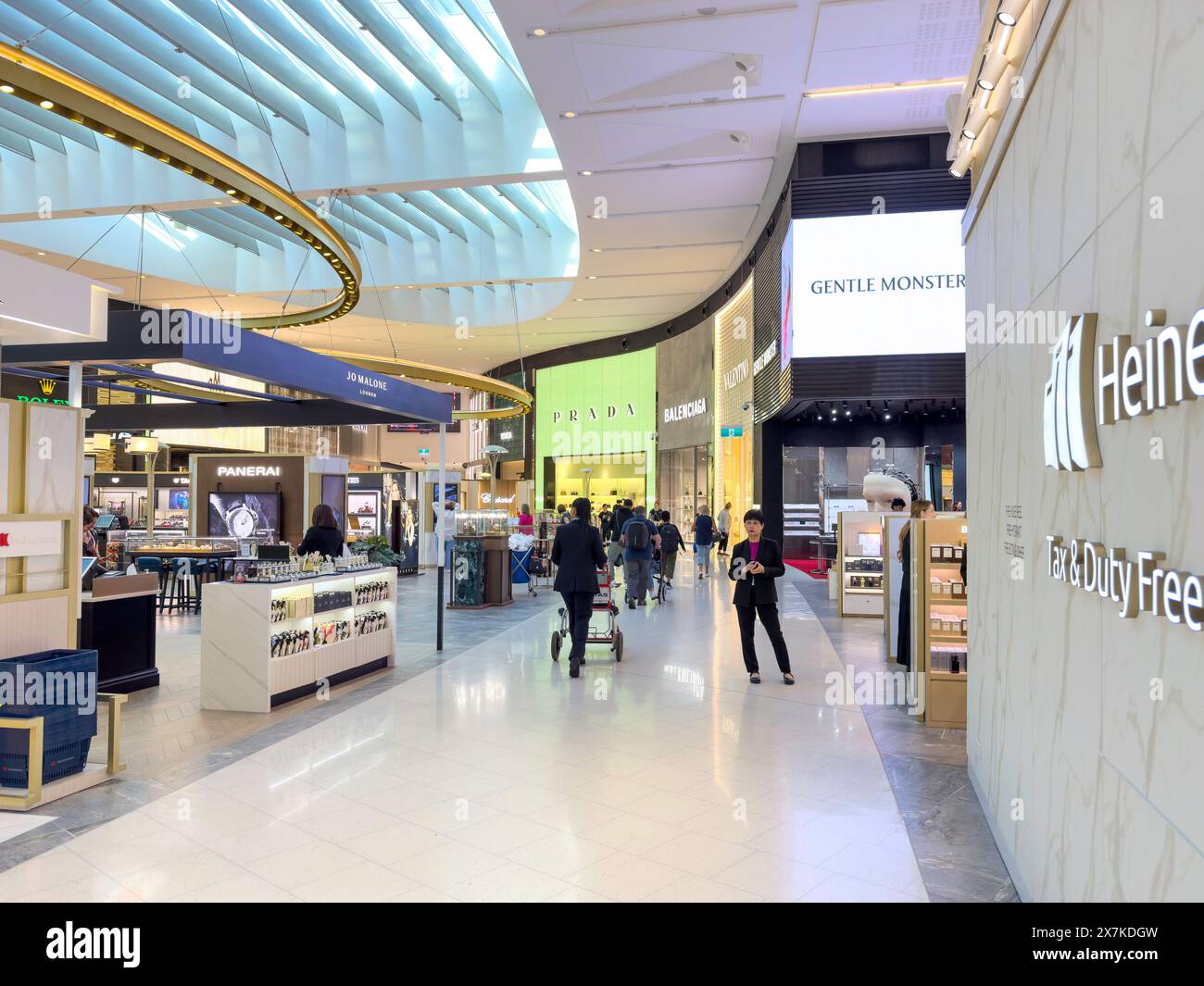 Negozi duty-free di lusso all'aeroporto Kingsford Smith di Sydney, Mascot, Sydney, New South Wales, Australia Foto Stock